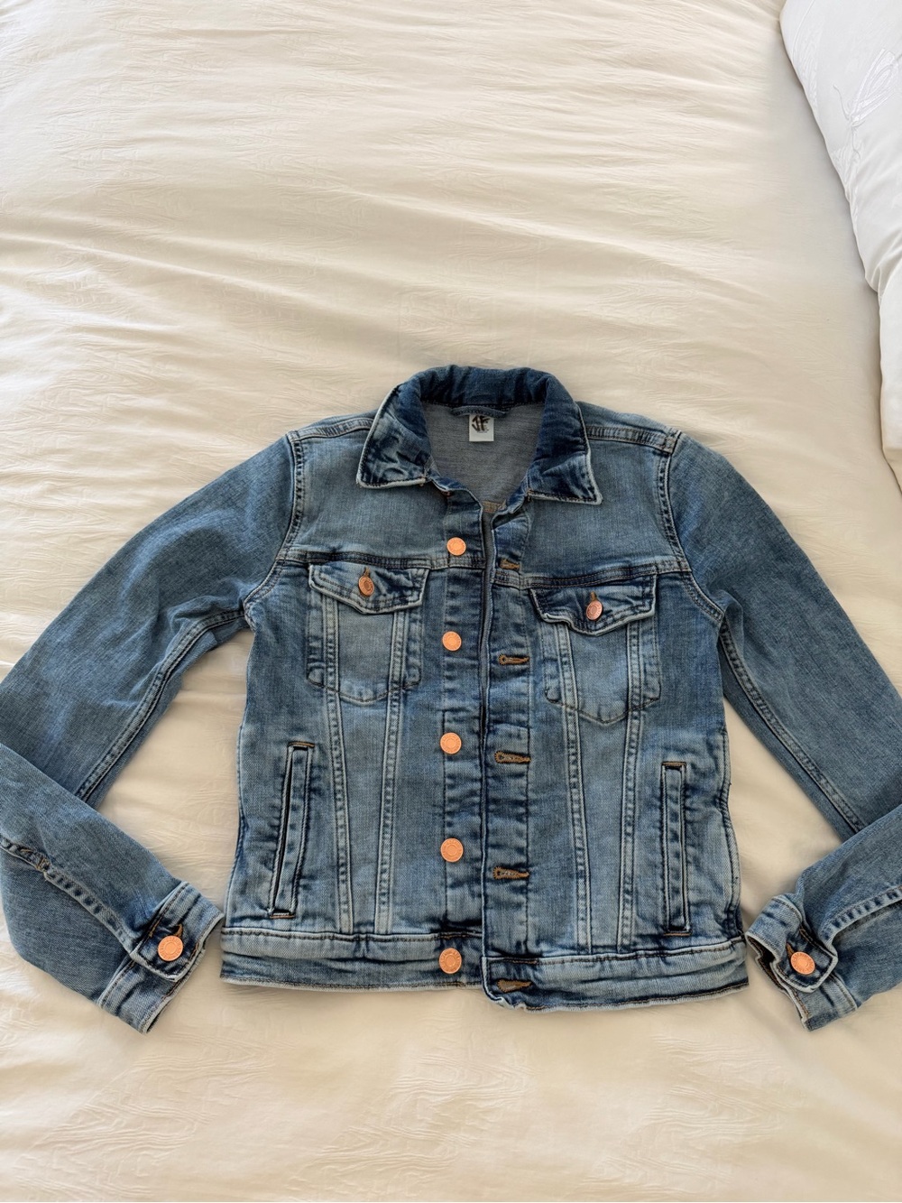 H&M Light Blue Distressed Denim Jacket